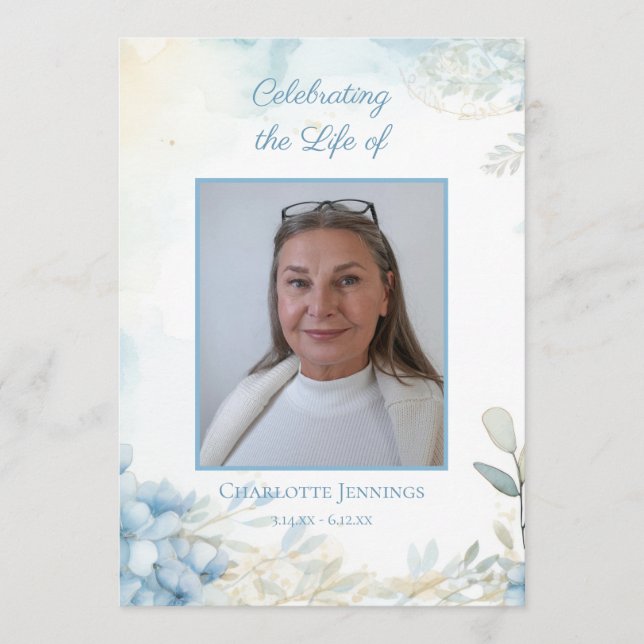 Programme Ordre commémoratif des funérailles florales bleues (Devant)