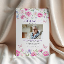 Programme Ordre de service des funérailles Fleurs sauvages r