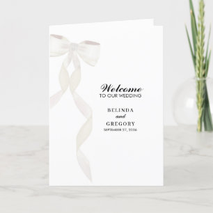 Programme Ordre de service du Mariage de ruban blanc de la B