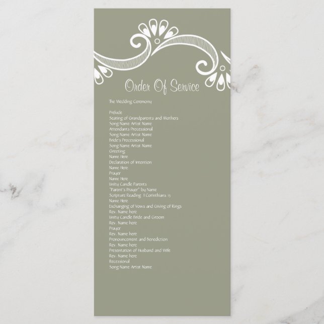 Programme Ordre De Service Élégamment Asiatique (Devant)