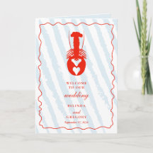 Ordre du service de mariage Blue Stripe Lobster He