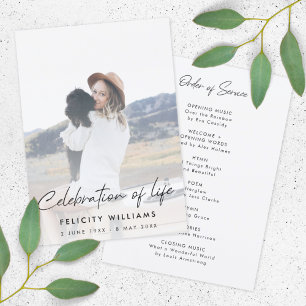 Programme Ordre funéraire du service   Célébration de la vie