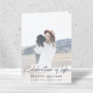 Programme Ordre funéraire du service Célébration de la vie