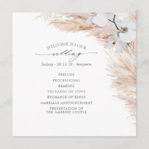 Programme Pampas Grass Blanc Orchidées Mariage tropical