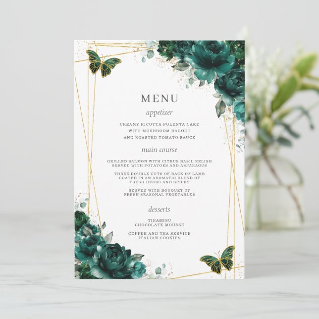 Programme Papillons floraux émeraude Quinceanera (Debout devant)