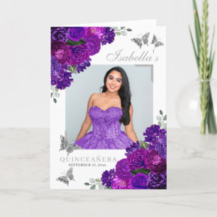 Programme Papillons pourpres et argentés Quinceanera Tiara