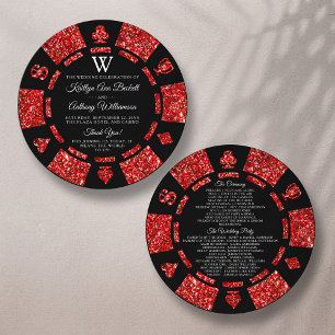 Programme Parties scintillant rouge Monogram Poker Chip Casi