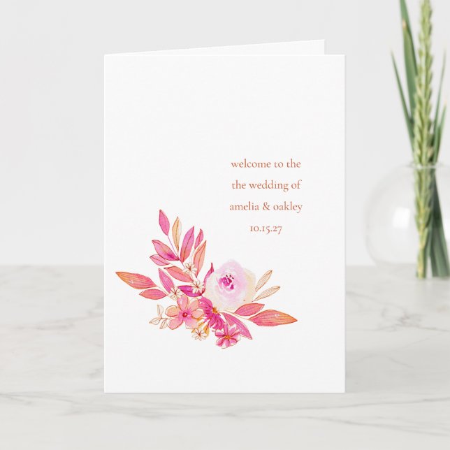 Programme Personnalisé Boho Rose Orange Floral Chic Personna (Devant)