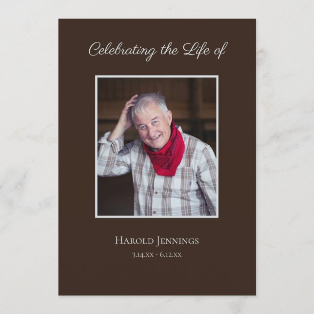 Programme Photo Célébration de la vie Funérailles Ordre de s (Devant)