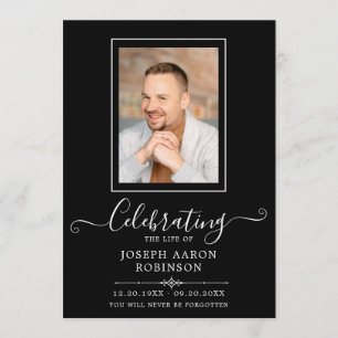 Programme Photo Célébration de la vie Ordre de service Noir