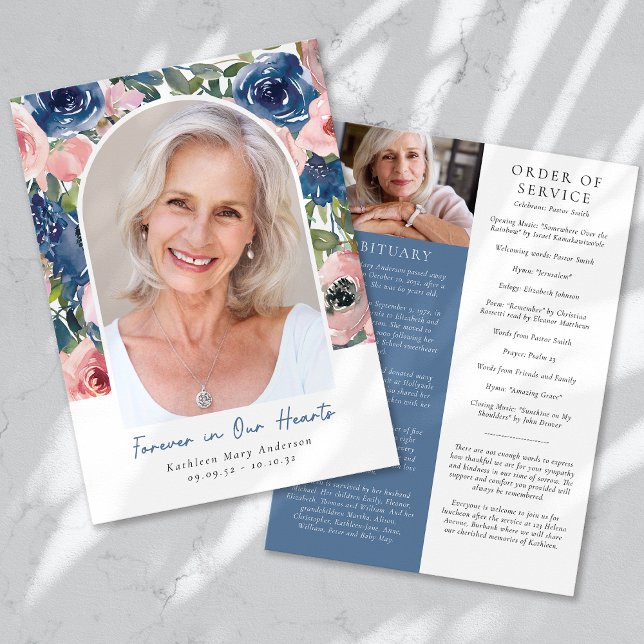Programme Photo florale Ordre de service Funérailles (Créateur téléchargé)