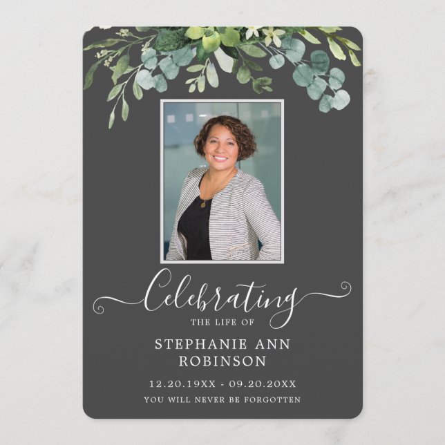 Programme Photo Simple Elegant Ordre de Service Gris Program (Devant)