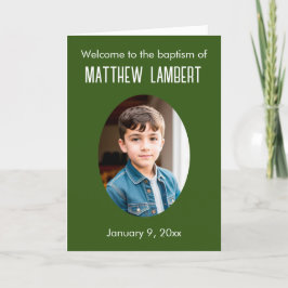 Programme Photo Vert Foncé Avant Polka-Dot Baptême Plié