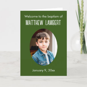 Programme Photo Vert Foncé Avant Polka-Dot Baptême Plié