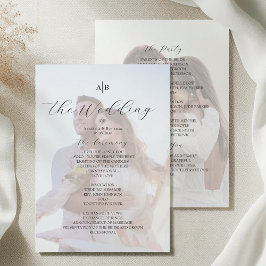 Programme Photo Wedding Program with Monogram