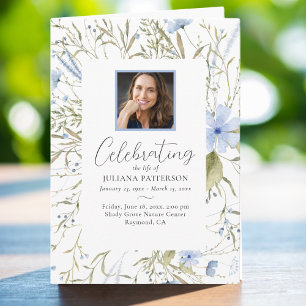 Programme Photos Florales Bleues Célébration de la vie funér