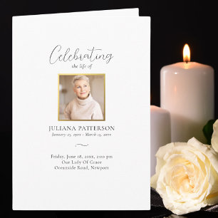 Programme Photos simples et élégantes Célébration de la vie 