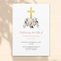 Pink Floral Funeral Memorial Ordre de service Prog