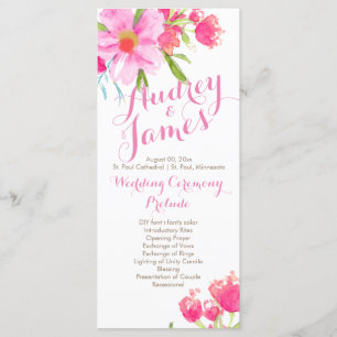 Programme PixDezines May Flower/Watercolor Wedding Program