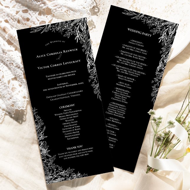 Programme Plat Mariage noir et blanc (Créateur téléchargé)
