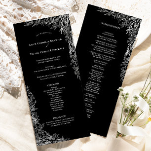Programme Plat Mariage noir et blanc