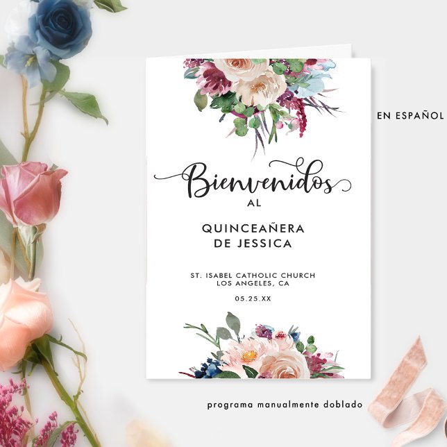 Programme plié floral espagnol pour Quinceañera (Créateur téléchargé)