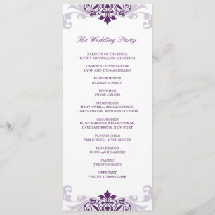 Programme Plum classique violet élégant Mariage en fer