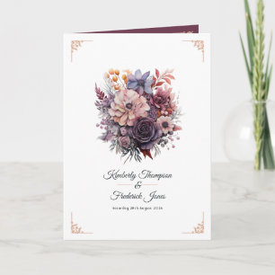 Programme Plum, Grey, cuivre et Dusty Rose Mariage floral