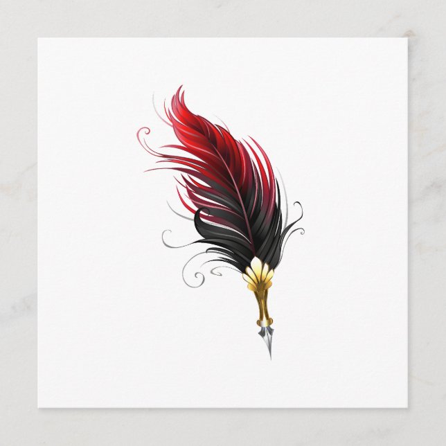 Programme Plume rouge avec pointe en or (Devant)