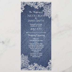 Programme Porte-programmes de mariage en dentelle florale en