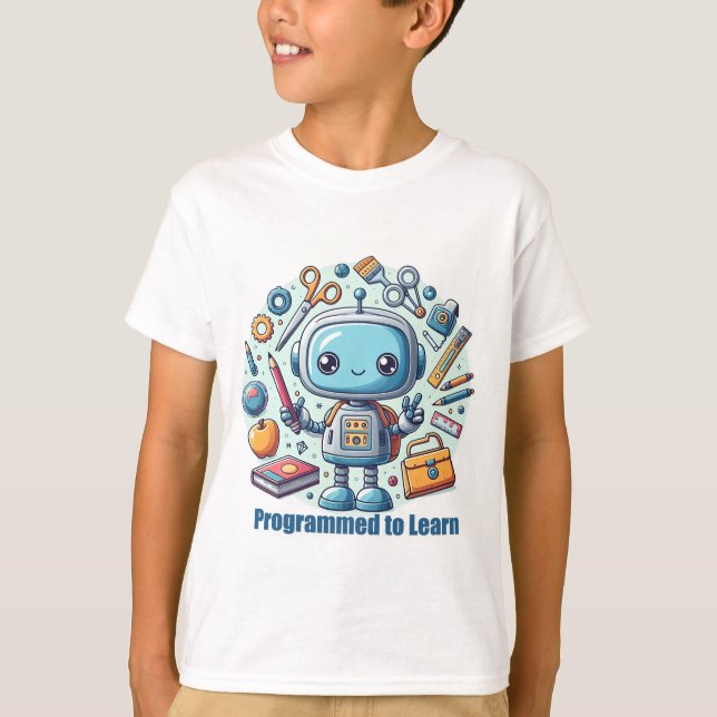 Programmé pour apprendre - T-shirt robot (Devant)