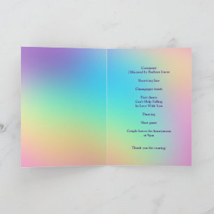Programme Pretty Pastel Rainbow Gradient Wedding Program