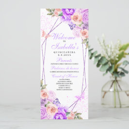 Programme Quinceanera Floral Rose & Purple