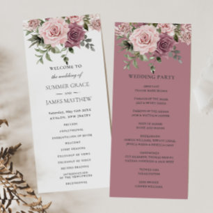 Programme Rose de cannelle Blush Floral Greenery Boho Mariag