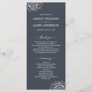 Programme Rose floral chic bleu foncé Simple minimaliste Mar