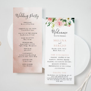 Programme Rose Gold Elegant Fall Flowers Mariage