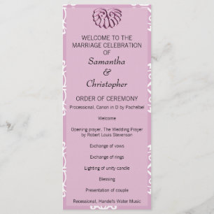 Programme rose Pink Mariage damassé