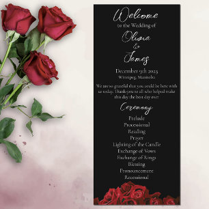 Programme Roses rouges Mariage noir blanc