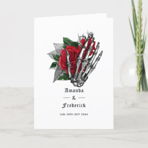 Programme Rouge Floral Squelette Mariage gothique