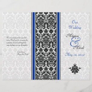 Programme Royal Blue and Black Mariage damassé