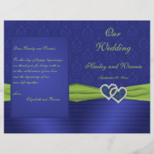 Programme Royal Blue et Chartreuse Mariage damassé
