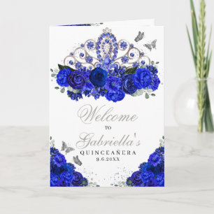 Programme Royal Blue Silver Tiara Quinceanera