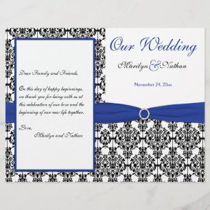 Programme Royal Blue, White, Black Mariage damassé