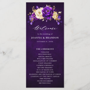Programme Royal violet violet or Floral Mariage botanique 