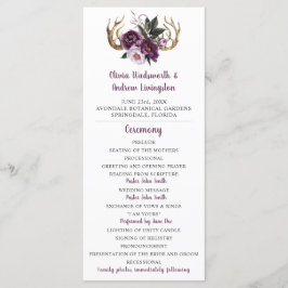 Programme Russe Plum violet Pink Peonies Antlers Mariage
