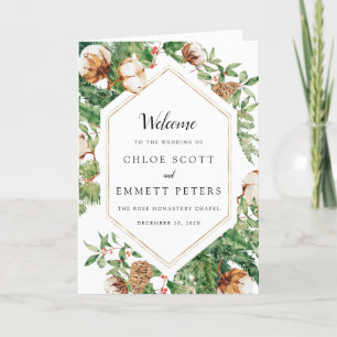 Programme Rustic Botanical Winter Wedding Booklet Program