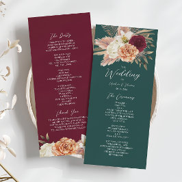 Programme Rustic Emerald Green Mariage