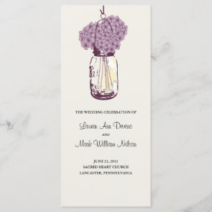 Programme Rustic Mason Jar et Hydrangeas