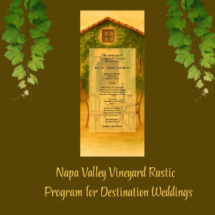 Programme Rustic Napa Valley Vineyard Mariage d'or