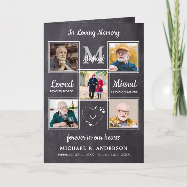 Programme Rustique 5 Photos Amour Mémoire funéraire Funérail (Devant)